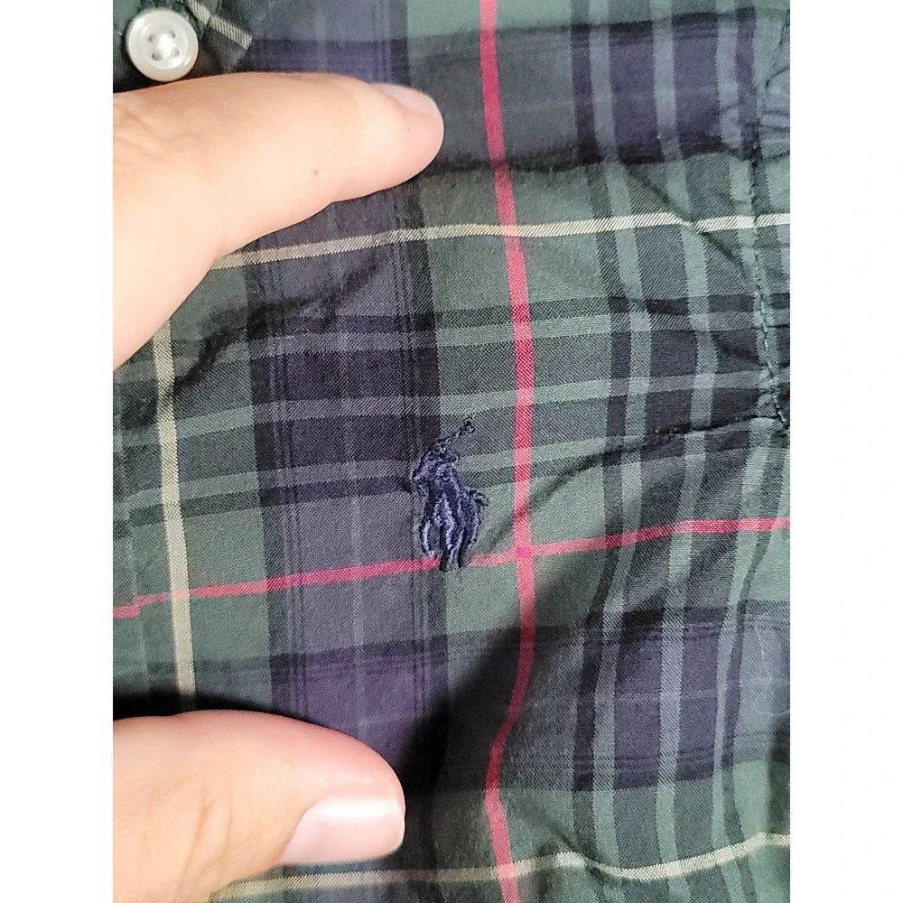 Polo Ralph Lauren Baby Boys Button Down Shirt 12M Long Sleeve Pony Preppy Plaid